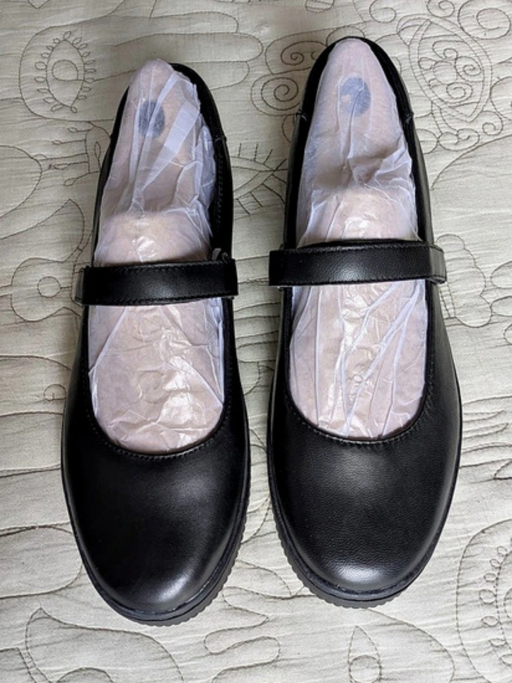 Easy Spirit Skyliee Mary Jane Flats Black Leather60 US 8.5 NWT